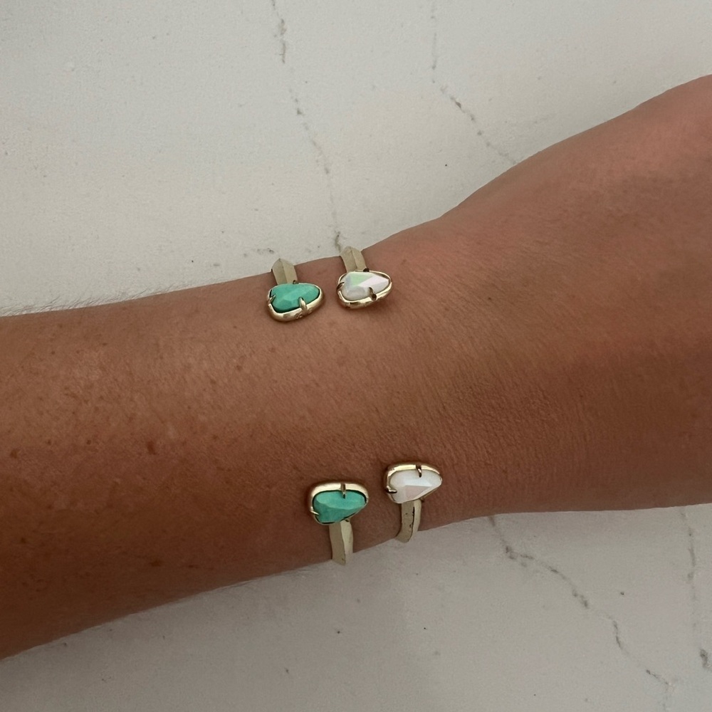 Kendra Scott Gold Cuff with Turquoise and White Stones
